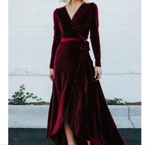 Baltic Born Jada ribbed velvet wrap dress!